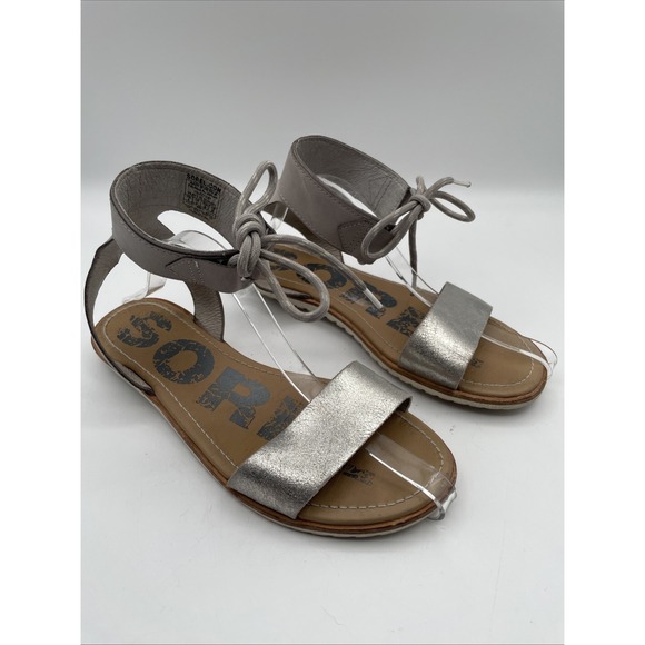 Sorel Womens Ella II Tan Leather Slingback Sandals Size 8 - Picture 1 of 7